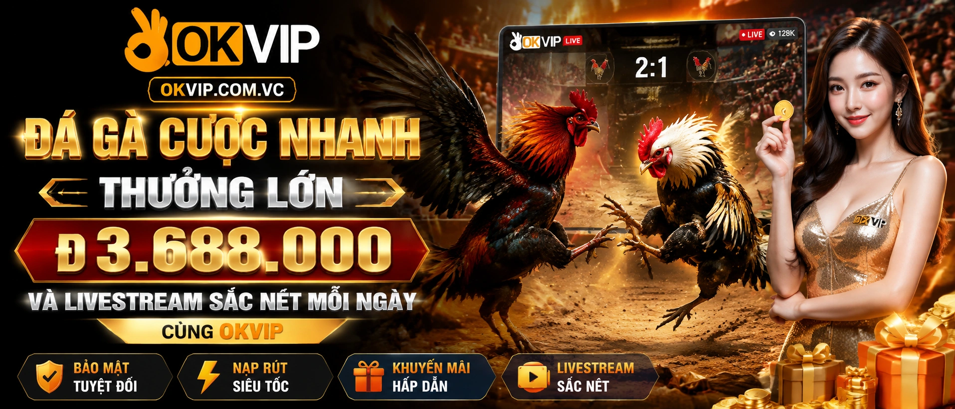 Đá Gà Trực Tiếp trên nền tảng OKVIP